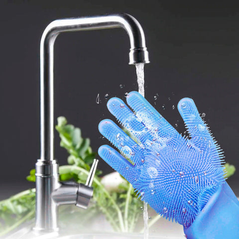 Silicone Kitchen Gloves - Blue