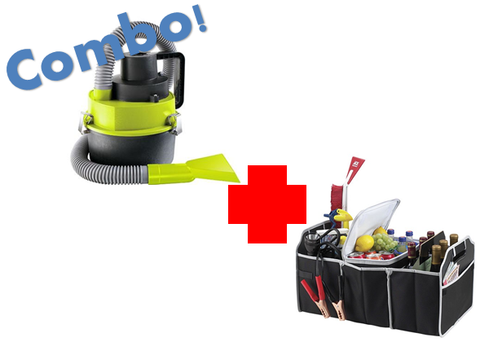 COMBO: Green Series Car Vacuum PLUS Trunk Organiser & Cooler