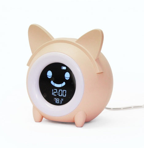 Children Sleep Training Clock - Cat Pink